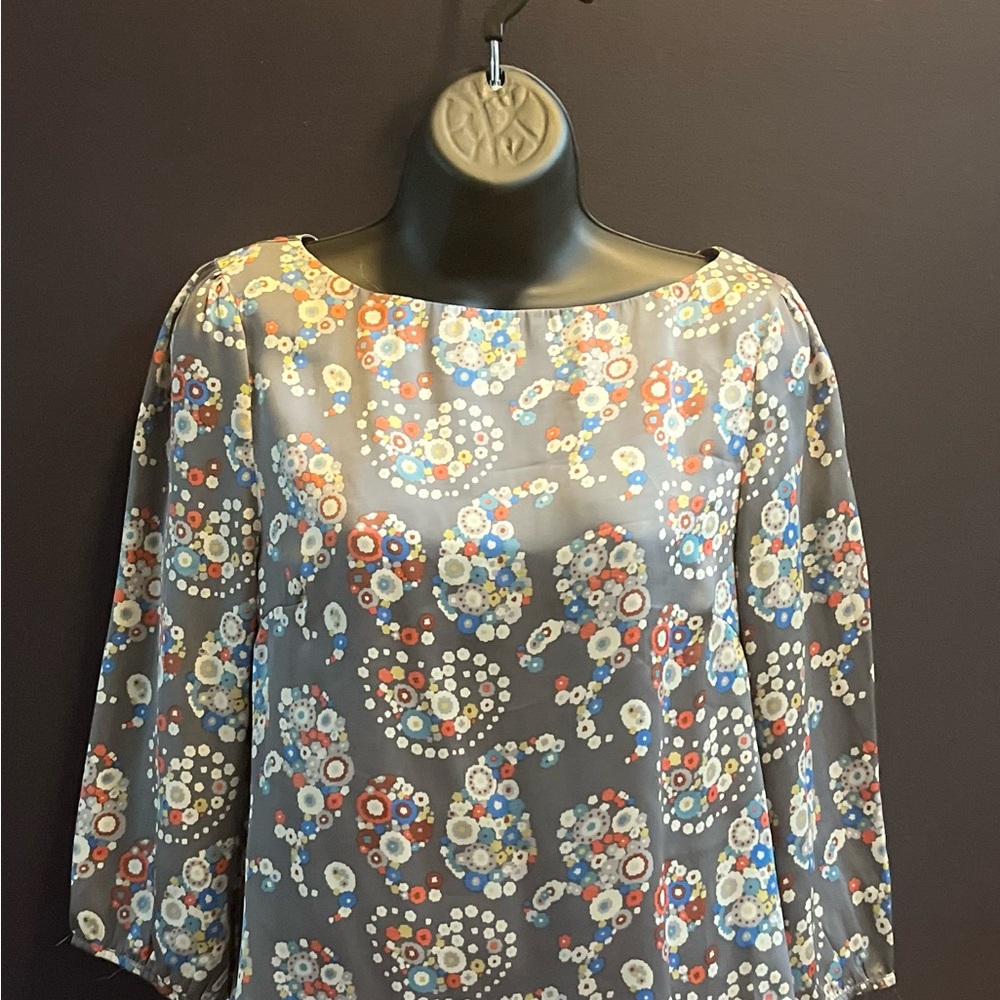 Criss Cross vintage Multi Color Midi Shift Dress | Size Small
